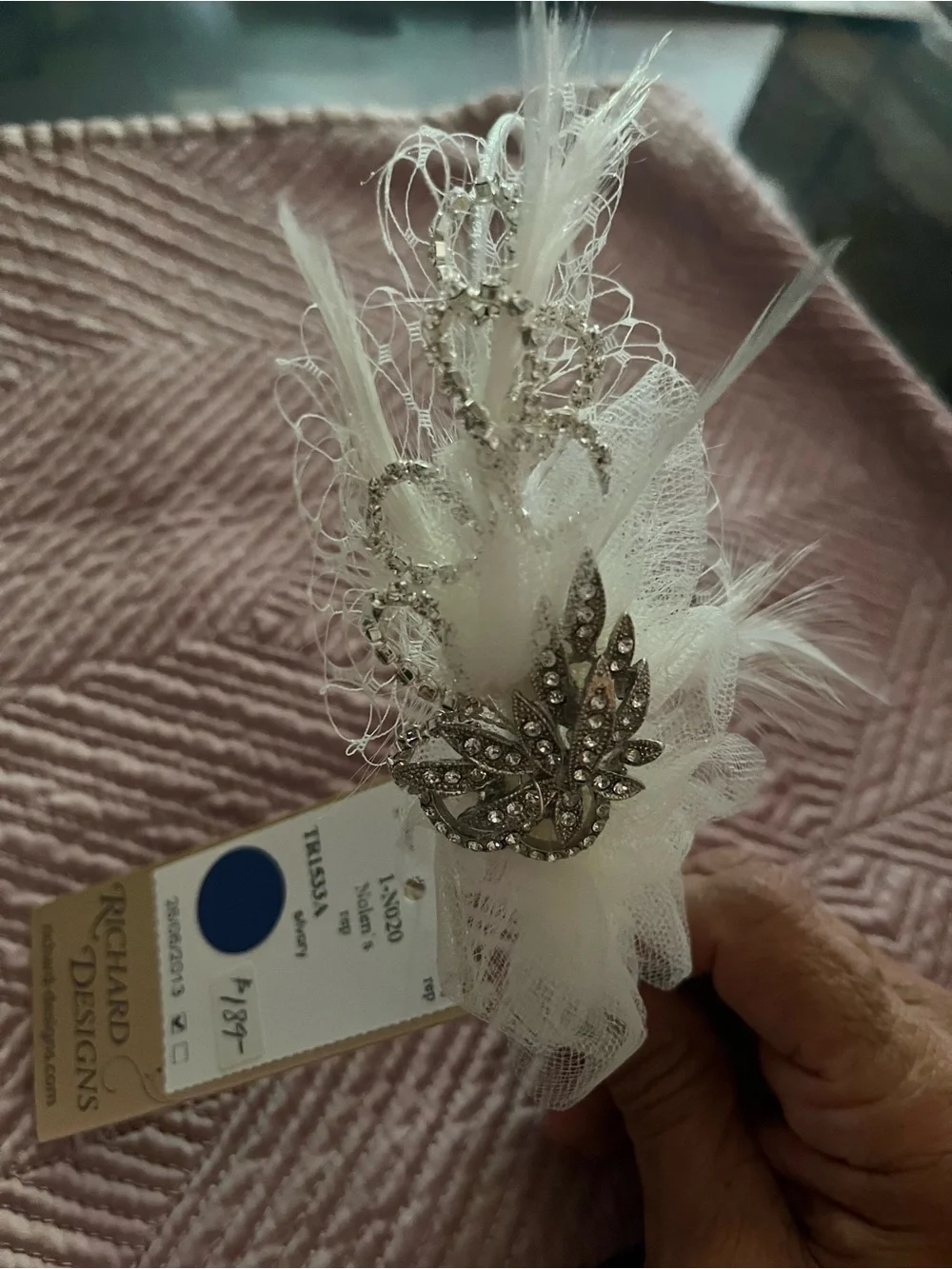 Ivory Tulle/Feather & Crystal Bridal Headband